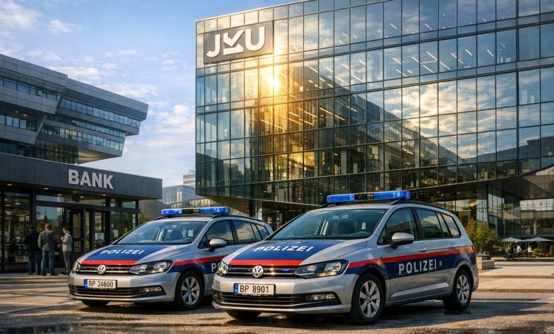 اعتقال شخص يشتبه في تنفيذه عملية سطو على فرع بنك Raiffeisen بجامعة JKU بالنمسا العليا اعتقال شخص يشتبه في تنفيذه عملية سطو على فرع بنك Raiffeisen بجامعة JKU بالنمسا العليا