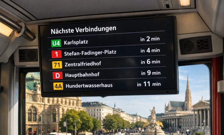 شركة “Wiener Linien” للنقل العام في فيينا تطلق شاشات ذكية تعرض أوقات الربط بين الخطوط في الوقت الفعلي