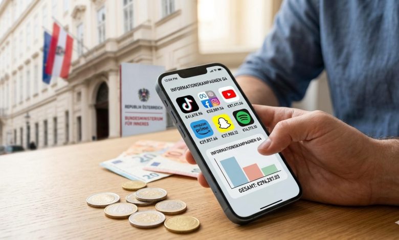 بين المعلومات والدعاية.. وزارة الداخلية النمساوية أنفقت 680 ألف يورو على الإعلانات الرقمية في 3 أشهر بين المعلومات والدعاية.. وزارة الداخلية النمساوية أنفقت 680 ألف يورو على الإعلانات الرقمية في 3 أشهر