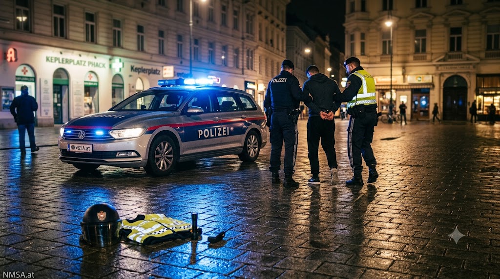 حملة أمنية في Keplerplatz بفيينا تسفر عن توقيف شاب أفغاني هاجم الشرطة بالركل والنطح