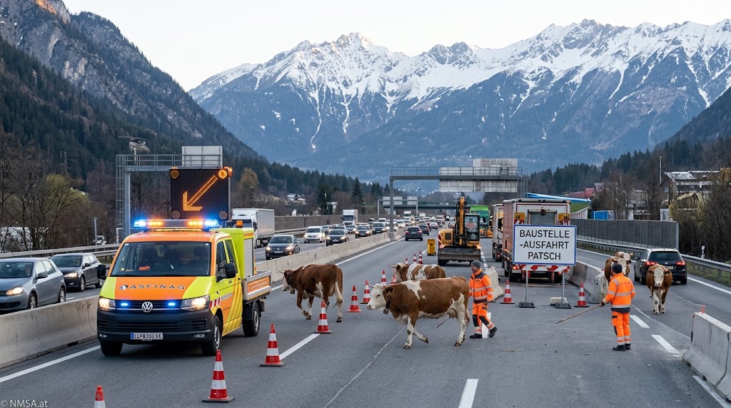 13 بقرة تقتحم طريق Brennerautobahn في تيرول وتتسبب في إرباك مروري