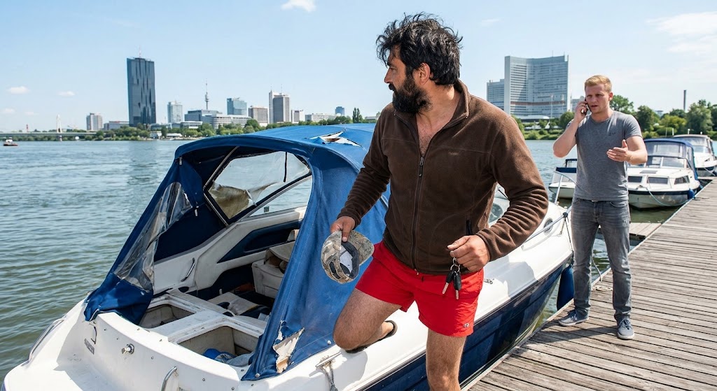 سروال سباحة أحمر يوقع بمواطن روماني بعد اقتحام قارب في Donauinsel بفيينا