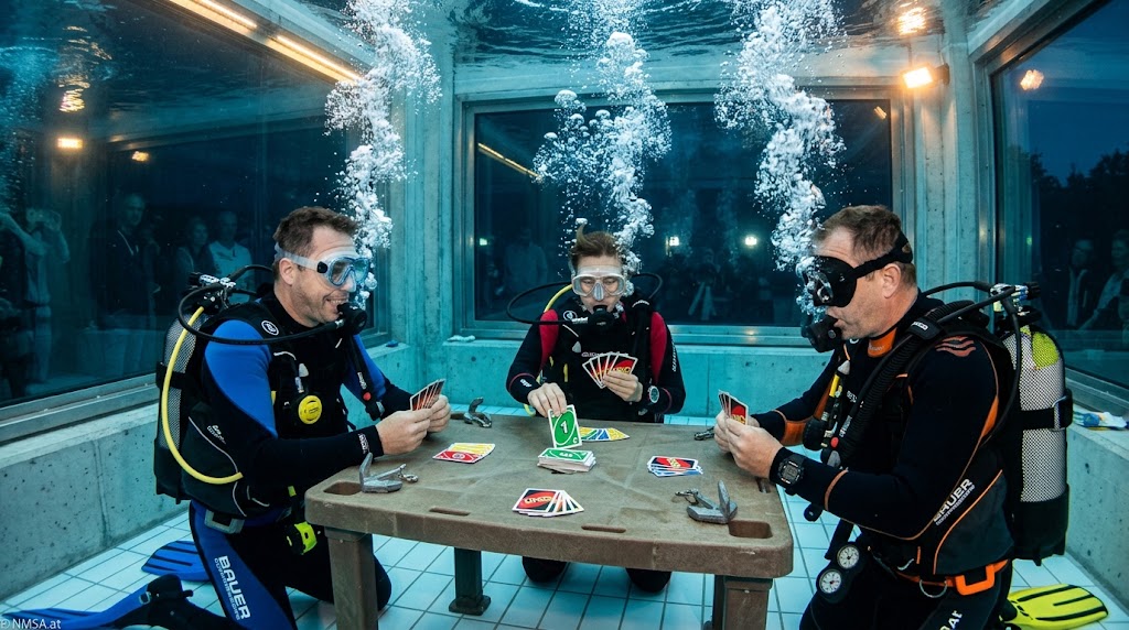 تحطيم رقم قياسي عالمي بلعب “الأونو” تحت الماء لمدة 51 ساعة متواصلة في النمسا السفلى والعليا تحطيم رقم قياسي عالمي بلعب “الأونو” تحت الماء لمدة 51 ساعة متواصلة في النمسا السفلى والعليا