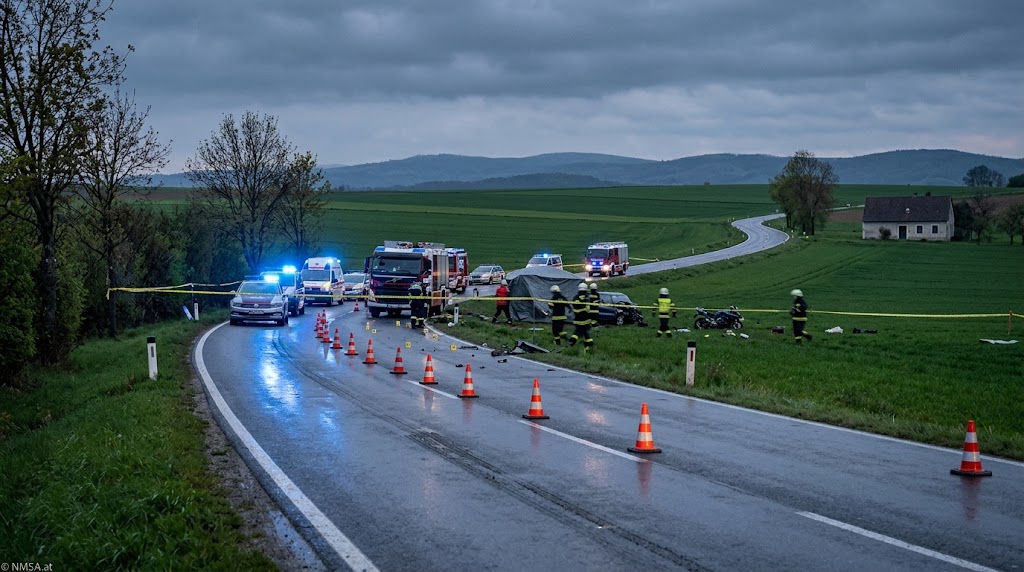 مصرع سائق دراجة نارية على الطريق B34 في النمسا السفلى إثر تجاوز خاطئ مصرع سائق دراجة نارية على الطريق B34 في النمسا السفلى إثر تجاوز خاطئ
